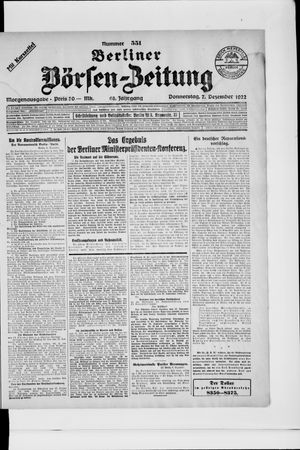 Berliner Börsen-Zeitung vom 07.12.1922