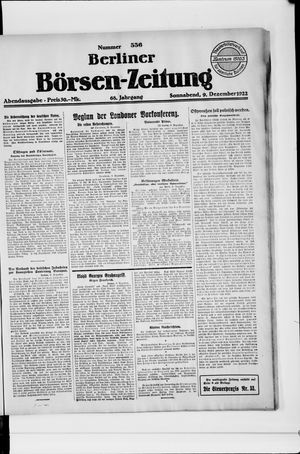 Berliner Börsen-Zeitung vom 09.12.1922