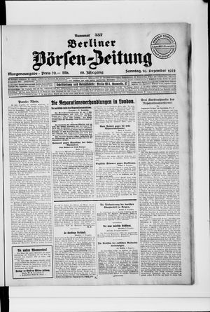 Berliner Börsen-Zeitung vom 10.12.1922