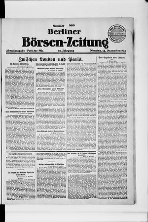 Berliner Börsen-Zeitung vom 12.12.1922