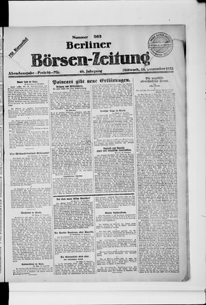 Berliner Börsen-Zeitung vom 13.12.1922