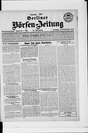 Berliner Börsen-Zeitung vom 15.12.1922
