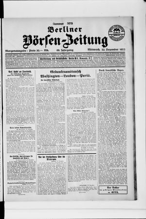 Berliner Börsen-Zeitung on Dec 20, 1922