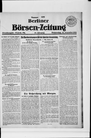 Berliner Börsen-Zeitung vom 21.12.1922