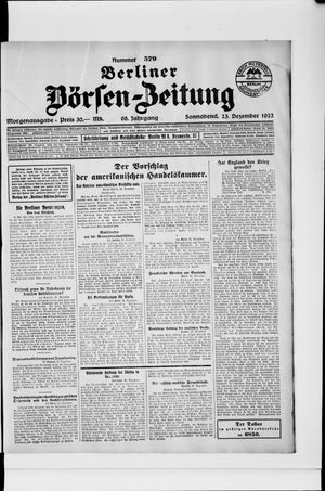 Berliner Börsen-Zeitung vom 23.12.1922