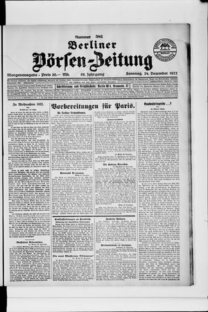 Berliner Börsen-Zeitung vom 24.12.1922