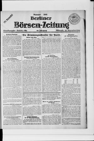 Berliner Börsen-Zeitung vom 27.12.1922
