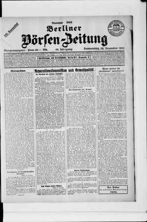 Berliner Börsen-Zeitung vom 28.12.1922