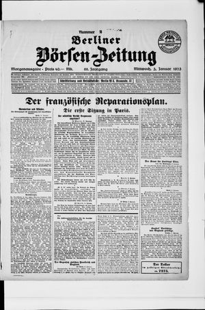 Berliner Börsen-Zeitung vom 03.01.1923