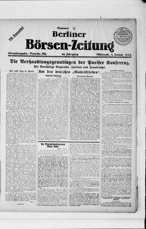 Berliner Börsen-Zeitung vom 03.01.1923