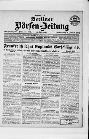 Berliner Börsen-Zeitung on Jan 4, 1923