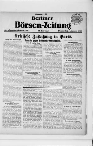 Berliner Börsen-Zeitung vom 04.01.1923