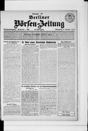 Berliner Börsen-Zeitung vom 09.01.1923