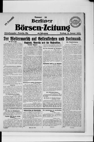 Berliner Börsen-Zeitung on Jan 12, 1923