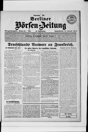 Berliner Börsen-Zeitung vom 13.01.1923