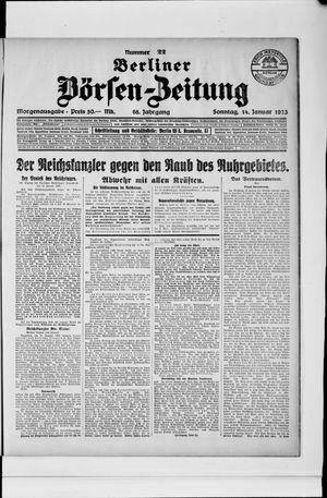 Berliner Börsen-Zeitung vom 14.01.1923