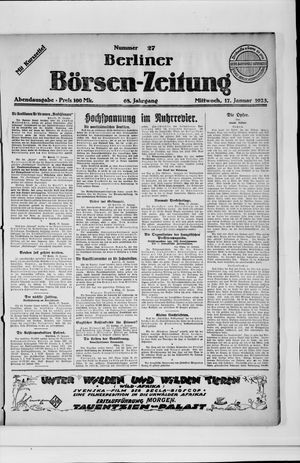 Berliner Börsen-Zeitung on Jan 17, 1923