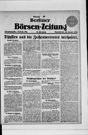 Berliner Börsen-Zeitung vom 20.01.1923