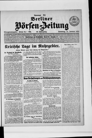 Berliner Börsen-Zeitung on Jan 21, 1923