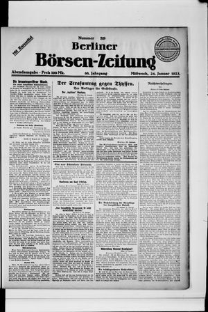 Berliner Börsen-Zeitung on Jan 24, 1923
