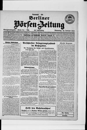 Berliner Börsen-Zeitung vom 30.01.1923