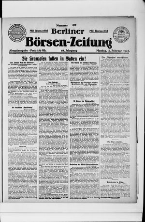 Berliner Börsen-Zeitung vom 05.02.1923