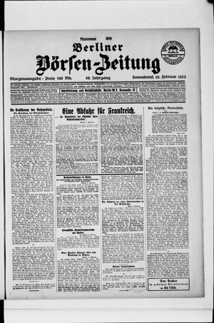 Berliner Börsen-Zeitung vom 10.02.1923