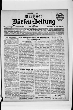 Berliner Börsen-Zeitung vom 14.02.1923