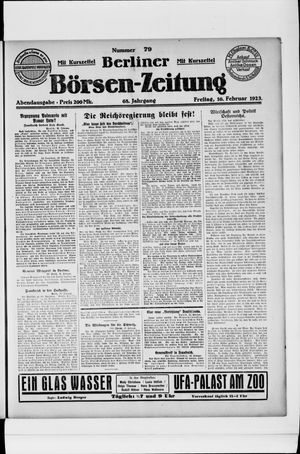Berliner Börsen-Zeitung vom 16.02.1923