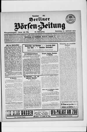 Berliner Börsen-Zeitung vom 25.02.1923