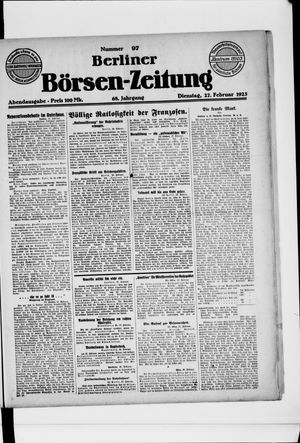 Berliner Börsen-Zeitung vom 27.02.1923