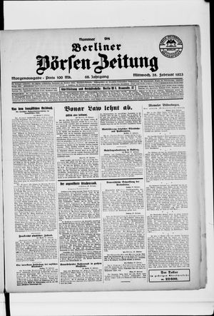 Berliner Börsen-Zeitung on Feb 28, 1923