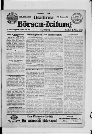 Berliner Börsen-Zeitung vom 02.03.1923