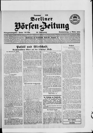 Berliner Börsen-Zeitung on Mar 8, 1923
