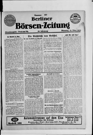 Berliner Börsen-Zeitung on Mar 13, 1923