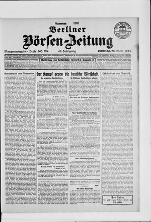 Berliner Börsen-Zeitung on Mar 20, 1923