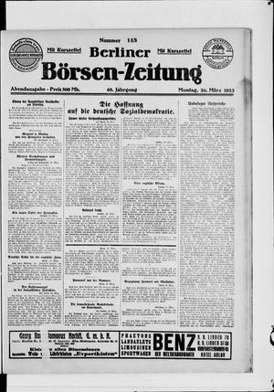 Berliner Börsen-Zeitung on Mar 26, 1923