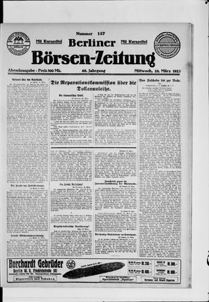 Berliner Börsen-Zeitung on Mar 28, 1923