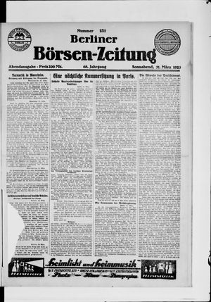 Berliner Börsen-Zeitung vom 31.03.1923