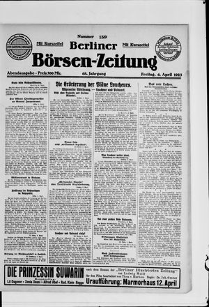 Berliner Börsen-Zeitung on Apr 6, 1923