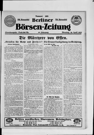 Berliner Börsen-Zeitung on Apr 10, 1923
