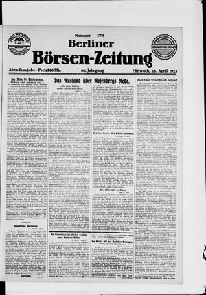 Berliner Börsen-Zeitung vom 18.04.1923