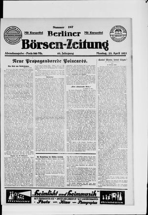 Berliner Börsen-Zeitung vom 23.04.1923