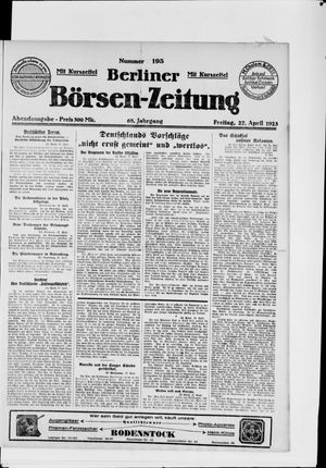 Berliner Börsen-Zeitung vom 27.04.1923