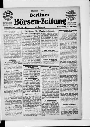 Berliner Börsen-Zeitung vom 17.05.1923
