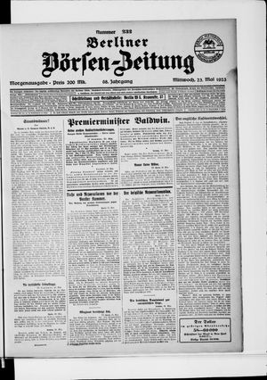 Berliner Börsen-Zeitung on May 23, 1923