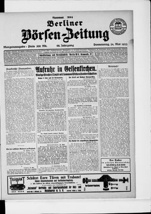 Berliner Börsen-Zeitung vom 24.05.1923