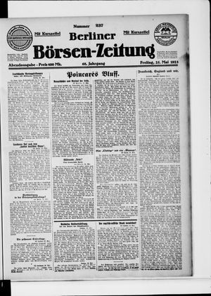 Berliner Börsen-Zeitung on May 25, 1923