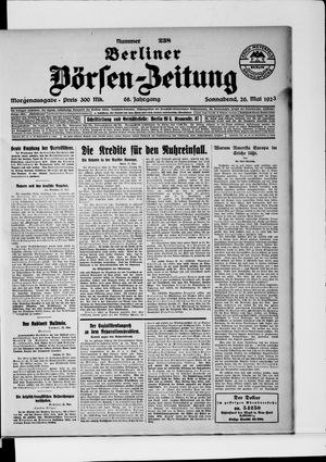 Berliner Börsen-Zeitung vom 26.05.1923