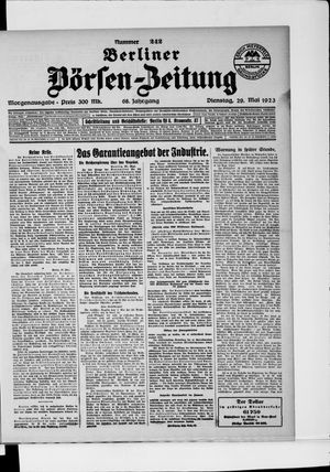 Berliner Börsen-Zeitung vom 29.05.1923